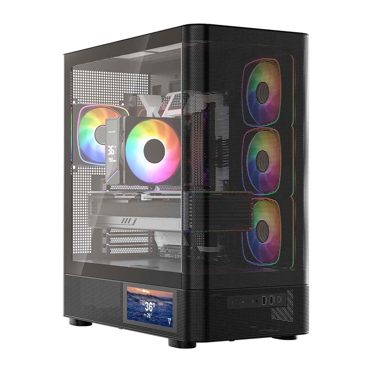 AQ400 ARGB MIDI BLACK